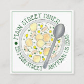 ボウル・オブ・クラムチャウダーダイナーシーフードレストラン スクエア名刺 (正面)