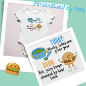 ボウル・オブ・グリーンピース&ア・バーガー ベビーボディスーツ