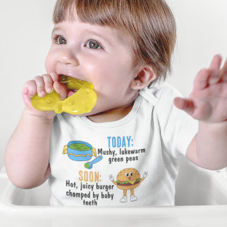 ボウル・オブ・グリーンピース&ア・バーガー ベビーボディスーツ