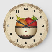 ボウル・オブ・フルーツ2台時計 ラージ壁時計 (正面)