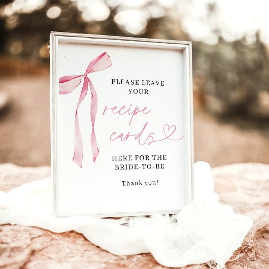 ボウレシピカード記号 |ブライダルシャワーレシピカード ポスター