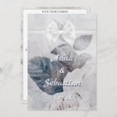 *~ボウロマンスAR26フラワーQR RSVP 結婚's 招待状 (正面/裏面)