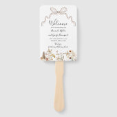 ボウワイルドフラワーウェディングプログラムファン ハンドファン (正面)