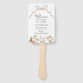 ボウワイルドフラワーウェディングプログラムファン ハンドファン