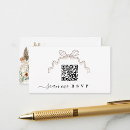 ボウワイルドフラワー結婚ズのウェブサイト挿入QRコード エンクロージャーカード