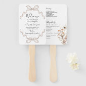 ボウワイルド開花ウェディングプログラムファン ハンドファン (正面&裏面)