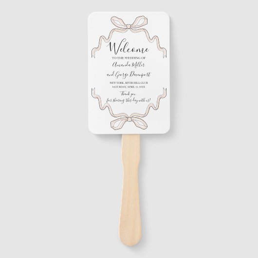 ボウワイルド開花ウェディングプログラムファン ハンドファン (正面)