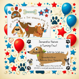 ボウワウドッグ誕生日招待状 招待状