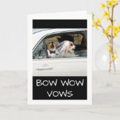 ボウワウヴォウズおもしろいの結婚ウズリニューアル招待状 カード (黄色い花)