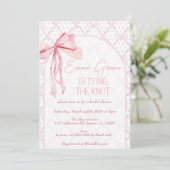ボウ招待状、ブライダルシャワー、コケットリボン、 招待状 (スタンド正面)