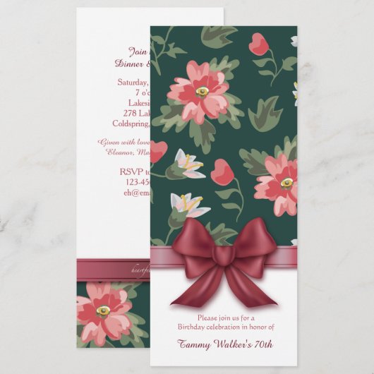 ボウ招待状 招待状 (正面/裏面)