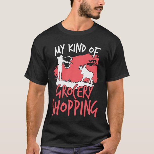 ボウ狩り食料品ショッピングアーチェリー Tシャツ (正面)