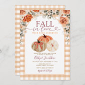 ボウ秋インラブオレンジジンジャムベビーシャワー 招待状 (正面/裏面)