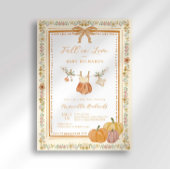 ボウ秋インラブ秋ベビーシャワーガール 招待状