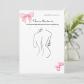 ボウ花嫁ドレスを推測ブライダルシャワーゲームカード 招待状 (スタンド正面)