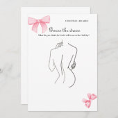 ボウ花嫁ドレスを推測ブライダルシャワーゲームカード 招待状 (正面/裏面)