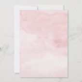 ボウ赤面ピンク水彩リボン赤ちゃんシャワー 招待状 (裏面)