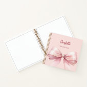 ボウ赤面ピンク ノートブック (内部)