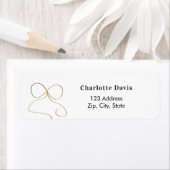 ボウ金ゴールドシンプル差出人住所 ラベル (インサイチュ)