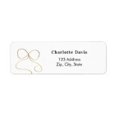 ボウ金ゴールドシンプル差出人住所 ラベル (正面)