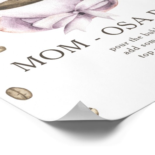 ボウ&コーヒーブルーイングベビーシャワーモモモザバー ポスター (角)