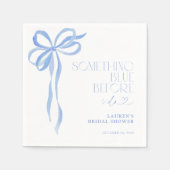 ボウ・サムシング・ブルー・ビフォア・アイ・ドゥ ブライダルシャワー スタンダードカクテルナプキン (正面)
