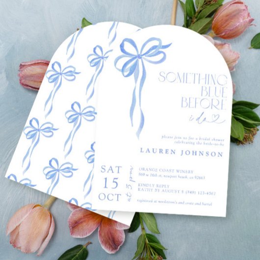 ボウ・サムシング・ブルー・ビフォア・アイ・ドゥ ブライダルシャワー 招待状