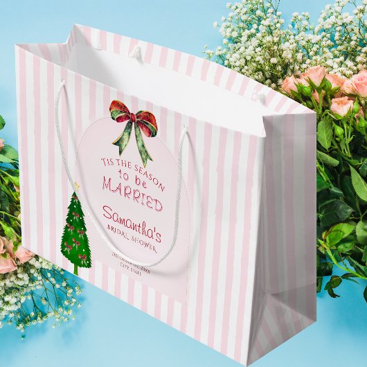 ボウ・ティズ・ザ・シーズン・トゥ・ビー・マリード・ブライダルシャワー ラージペーパーバッグ
