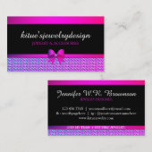 ボウ パープル ダイヤモンド ジュエリー 名刺 (正面/裏面)