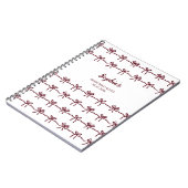 ボウ ブライドメイド モダン バーガンディ スクリプト 名前 日付 ノートブック (左側)