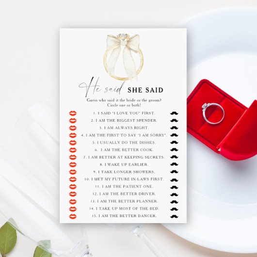 ボウ&リングや輪ブライダルシャワー彼は彼女はゲームを言った