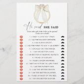 ボウ&リングや輪ブライダルシャワー彼は彼女はゲームを言った (正面)