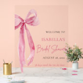 ボウ 彼女は結婚式の準備中！ ブライダルシャワーのご案内です アクリルサイン (ウェディング)