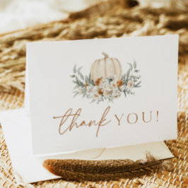 ボエム ボーホー 秋 テラコッタ フラワー パンプキン サンキューカード