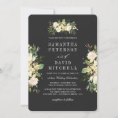 ボエレガントオーガニックタニカルアイボリー結婚フローラ 招待状 (正面)