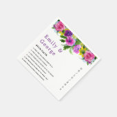 ボエレガントタニカラフルックバラ結婚フローラ スタンダードカクテルナプキン (角)