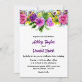 ボエレガントタニカラフルックバラ結婚フローラ 招待状 (正面)