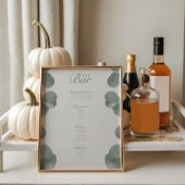 ボエレガントタニカルアイボリー&セージ結婚のバーメニュー