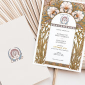 ボエレガントタニカルアールヌーボーフローラ結婚ズ 招待状