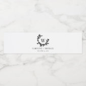 ボエレガントタニカルイニシャルモノグラ結婚ムの水B ペットボトルラベル (シングルラベル)