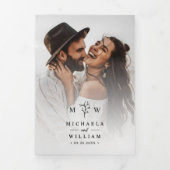 ボエレガントタニカルオールインワンQRコー結婚ド 三つ折り招待状 (カバー)