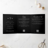 ボエレガントタニカルオールインワンQRコー結婚ド 三つ折り招待状 (内部)