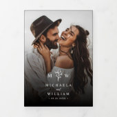 ボエレガントタニカルオールインワンQRコー結婚ド 三つ折り招待状 (カバー)