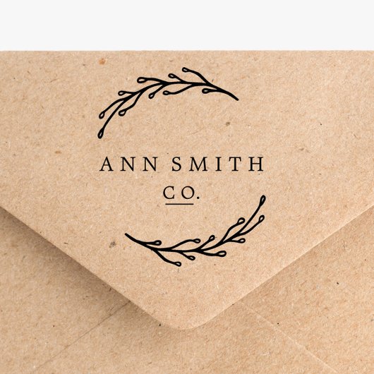 ボエレガントタニカルカスタムビジネスロゴ名 ラバースタンプ