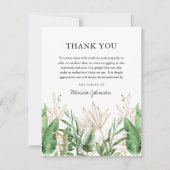 ボエレガントタニカルグリーン&金ゴールド悔やみや弔慰 サンキューカード (正面)