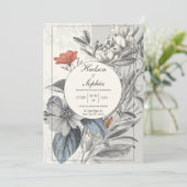 ボエレガントタニカルスケッチ結婚式招待状 招待状 (スタンド正面)