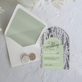 ボエレガントタニカルセージユニークグリーンア結婚チズ アクリル招待状