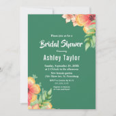ボエレガントタニカルバラグリーンフローラブライダルシャワー 招待状 (正面)