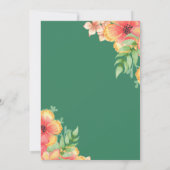 ボエレガントタニカルバラグリーンフローラブライダルシャワー 招待状 (裏面)