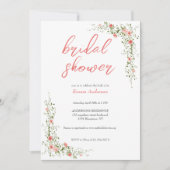 ボエレガントタニカルバラピンクブライダルシャワー 招待状 (正面)